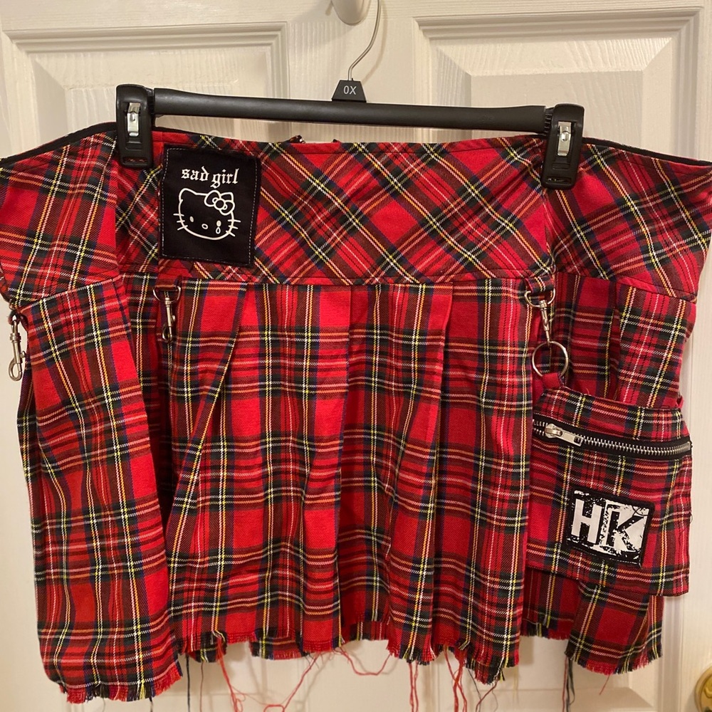 Dolls Kill Red Plaid Skirt